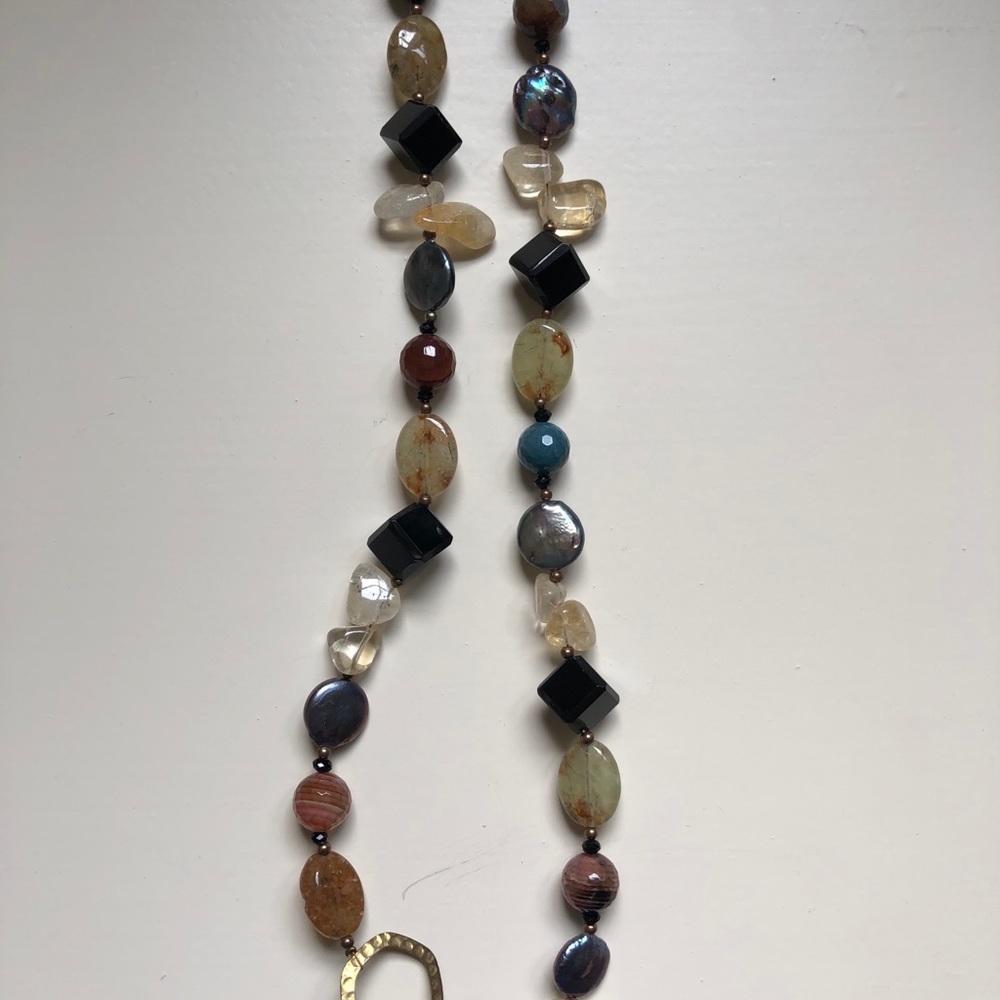 Assorted Crystals And Stones Statement Necklace - image 3